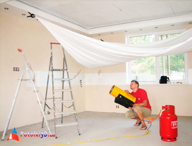 Подготовка помещения к установки натяжного потолка